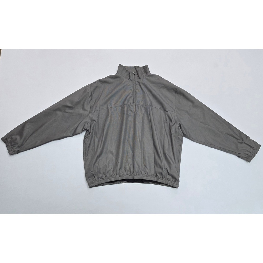 PGA Tour Mens XL Grey Quarter Zip Windbreaker Mesh Lined Golf Jacket Micro Check